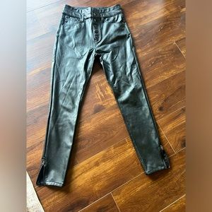 KanCan faux leather button fly jeans